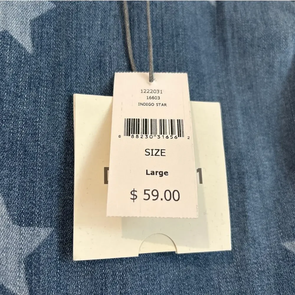 NWT DL1961 Denim Sleeveless Tank – Indigo Star Print, Girls Size Large